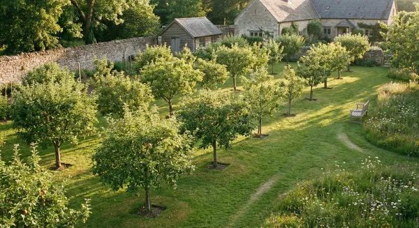 Obstgarten-Layout & Pflanzabstände für Obstbäume